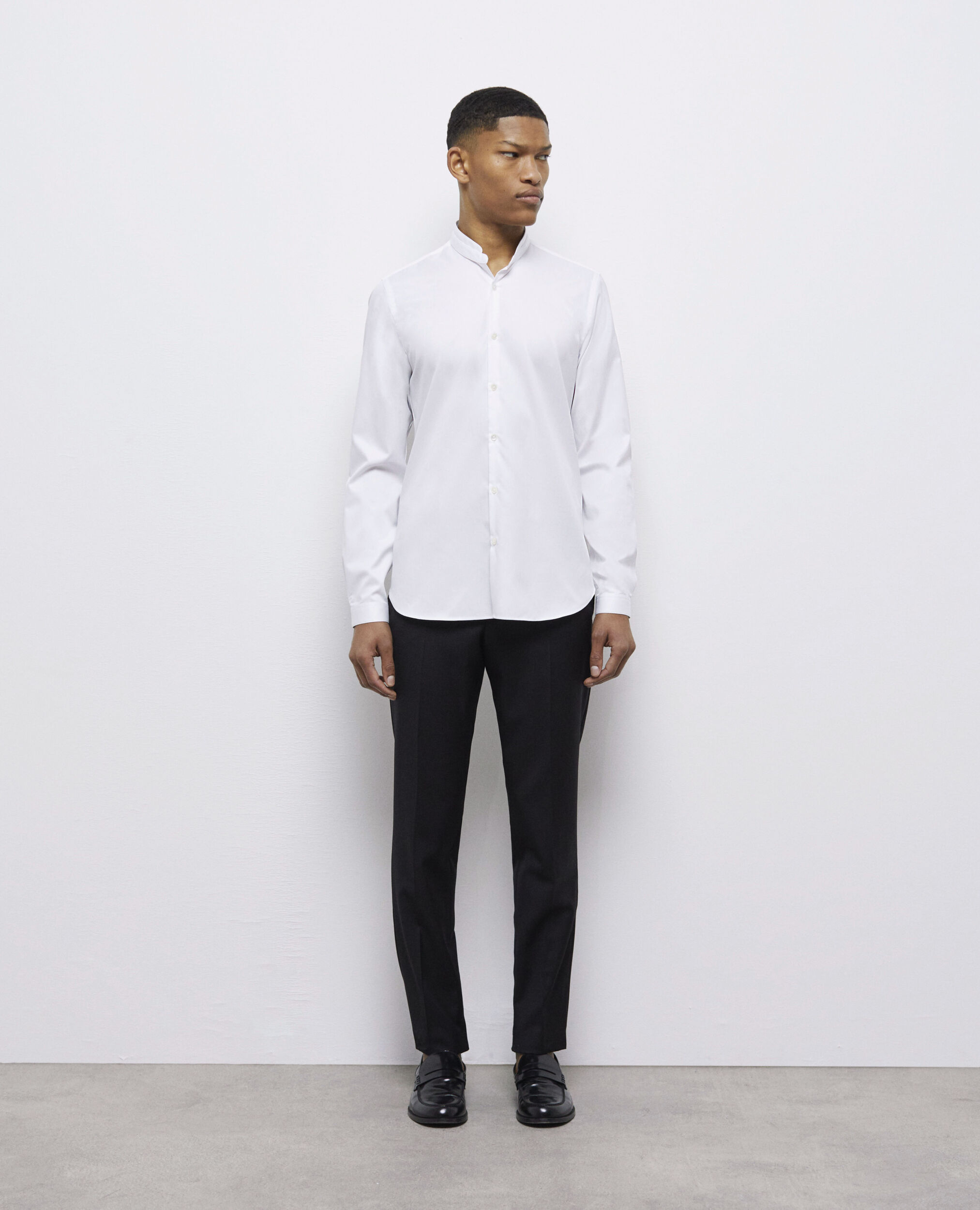 Chemise col officier blanche