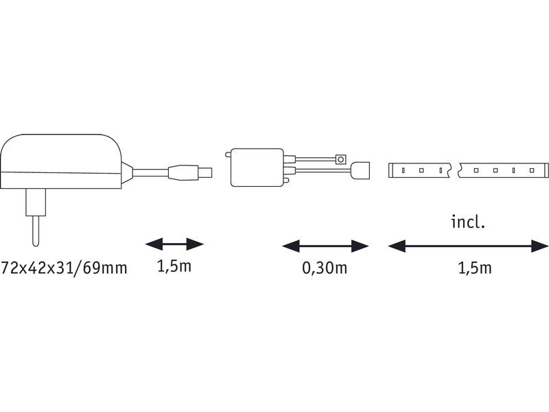 Paulmann LED-Stripe FlexLED 3D RGB, 1.5 m Basisset LED-Band zur Erstellung von Leuchtmotiven