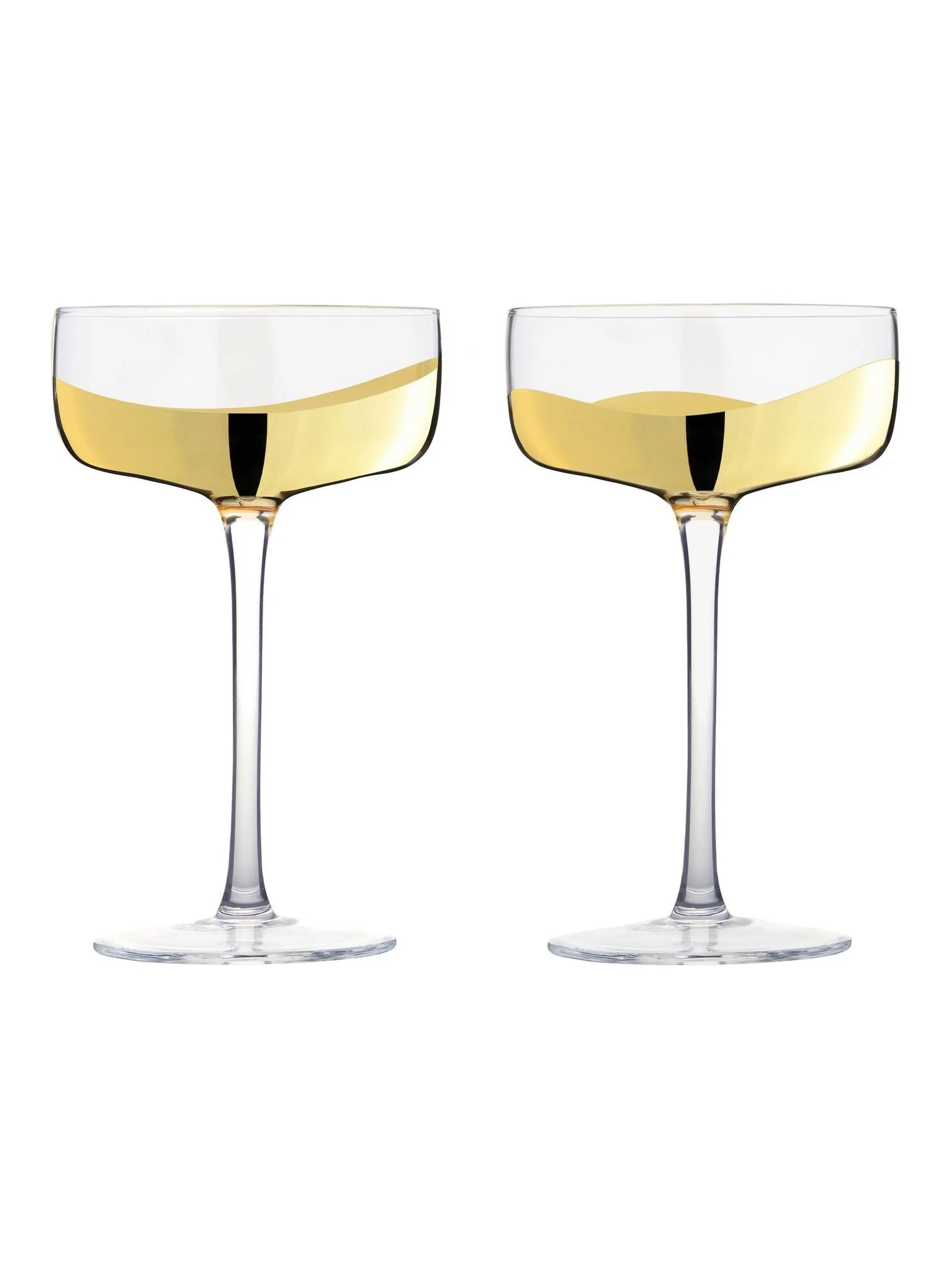 Anton Studio Designs Set of 2 Wave Champagne Saucers