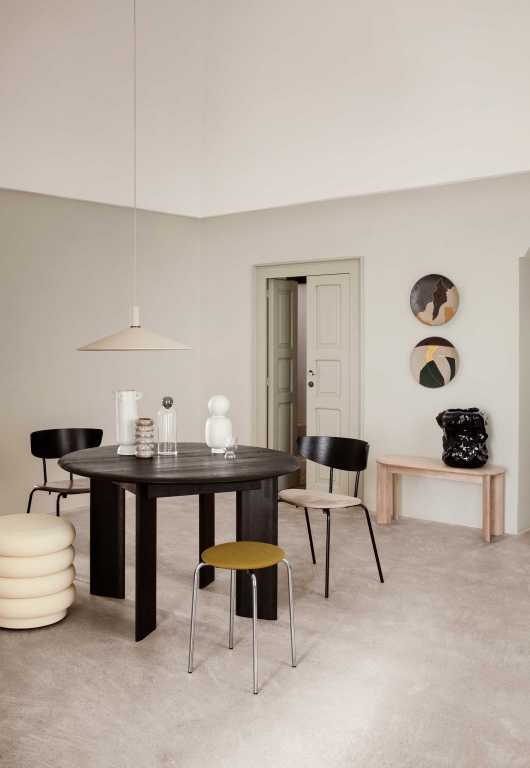 Ferm Living Bevel eetbank 90 wit geolied eiken