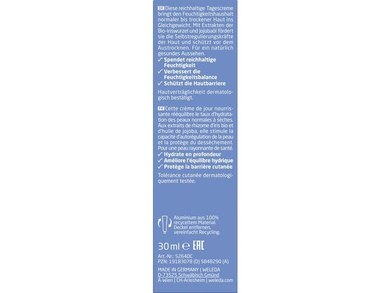 WELEDA Tagescrème Iris 30 ml Natürliche Gesichtscrème bringt den Feuchtigkeitshaushalt ins Gleichgewicht