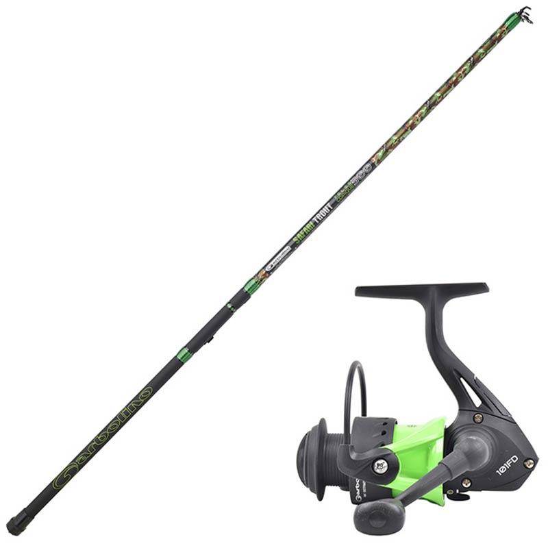 Ensemble Télescopique Garbolino Safari Trout Tele + Moulinet Safari Trout Spin 101Fd