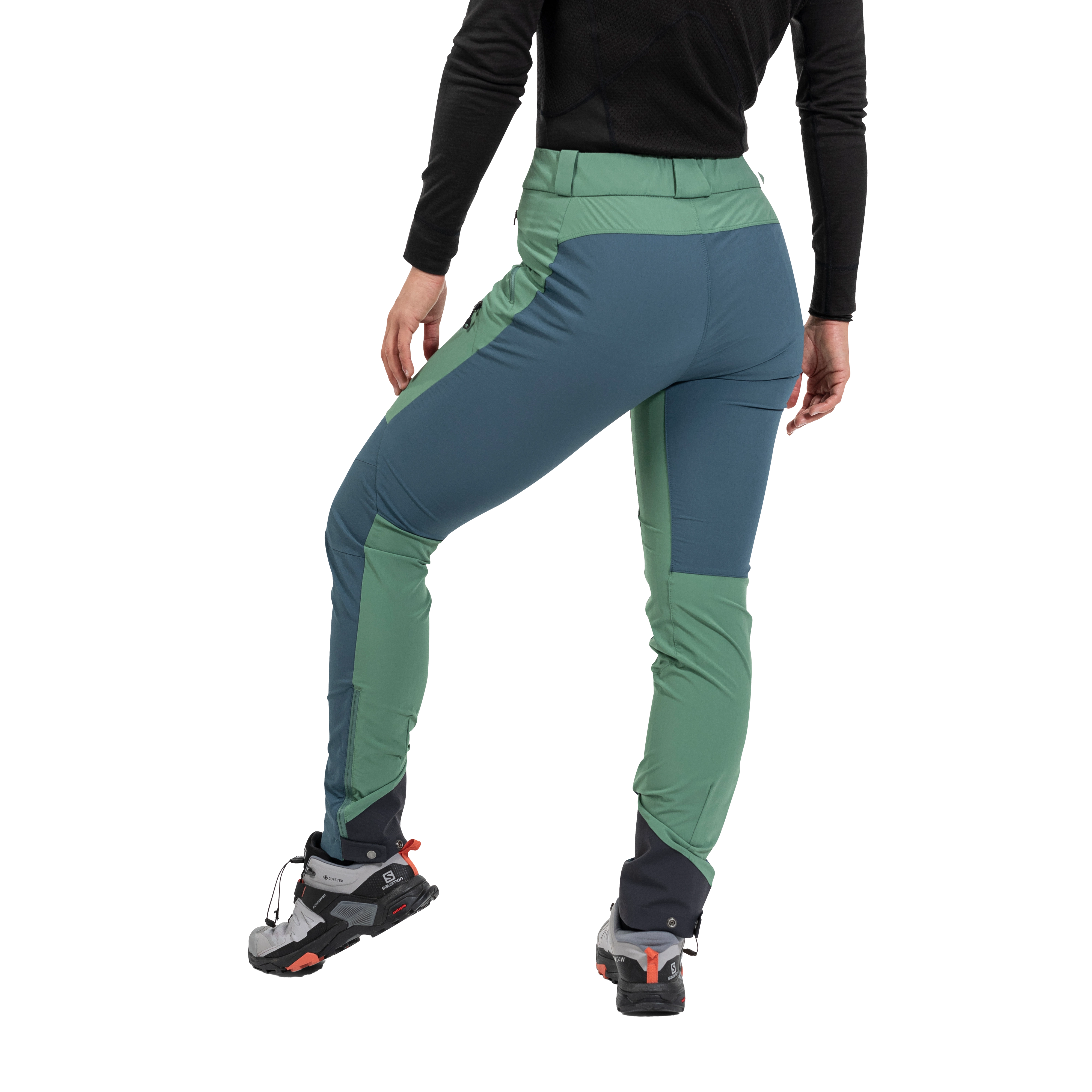 Rabot Softshell Pants Women Dark Jade Green / Orion Blue