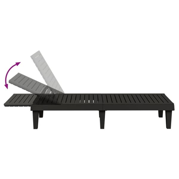 vidaXL Solseng svart 155x58x83 cm polypropylen
