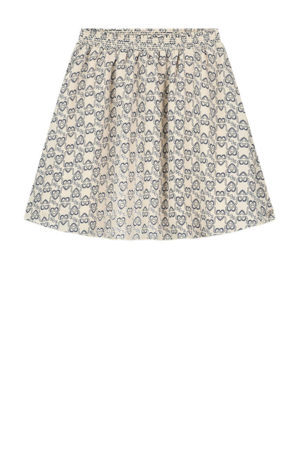 NIK&NIK rok Keeke met all over print en plooien beige