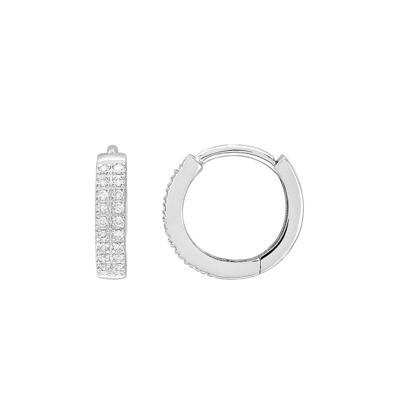 Créoles Femme - Or 18 Carats - Diamant 0,12 Carats