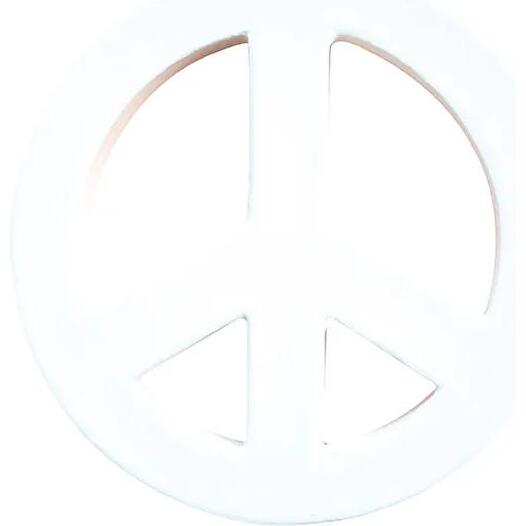 Symbole peace and love 12cm - Blanc