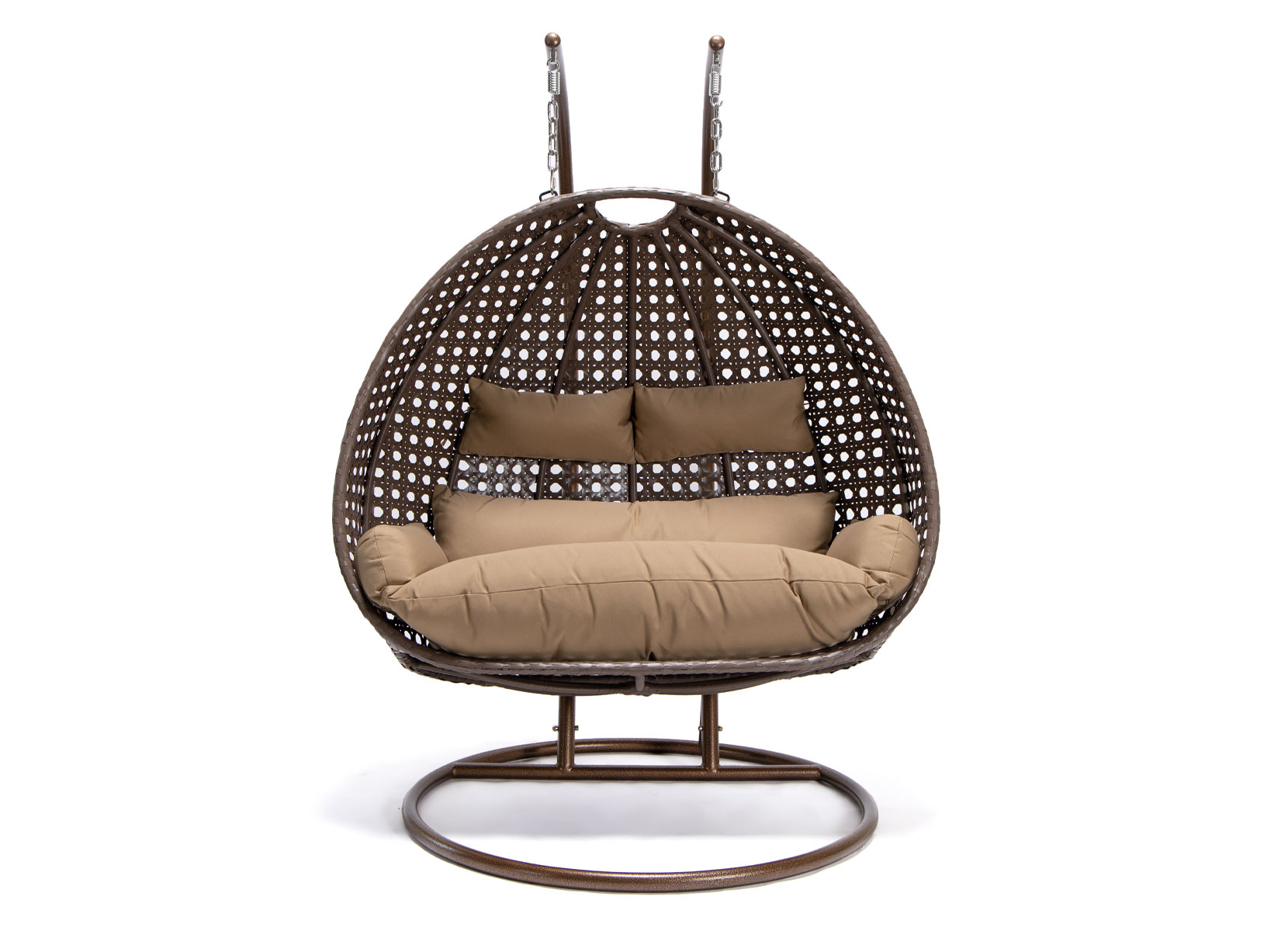Home Deluxe TWIN Polyrattan-Hängesessel für 2 Personen Braun
