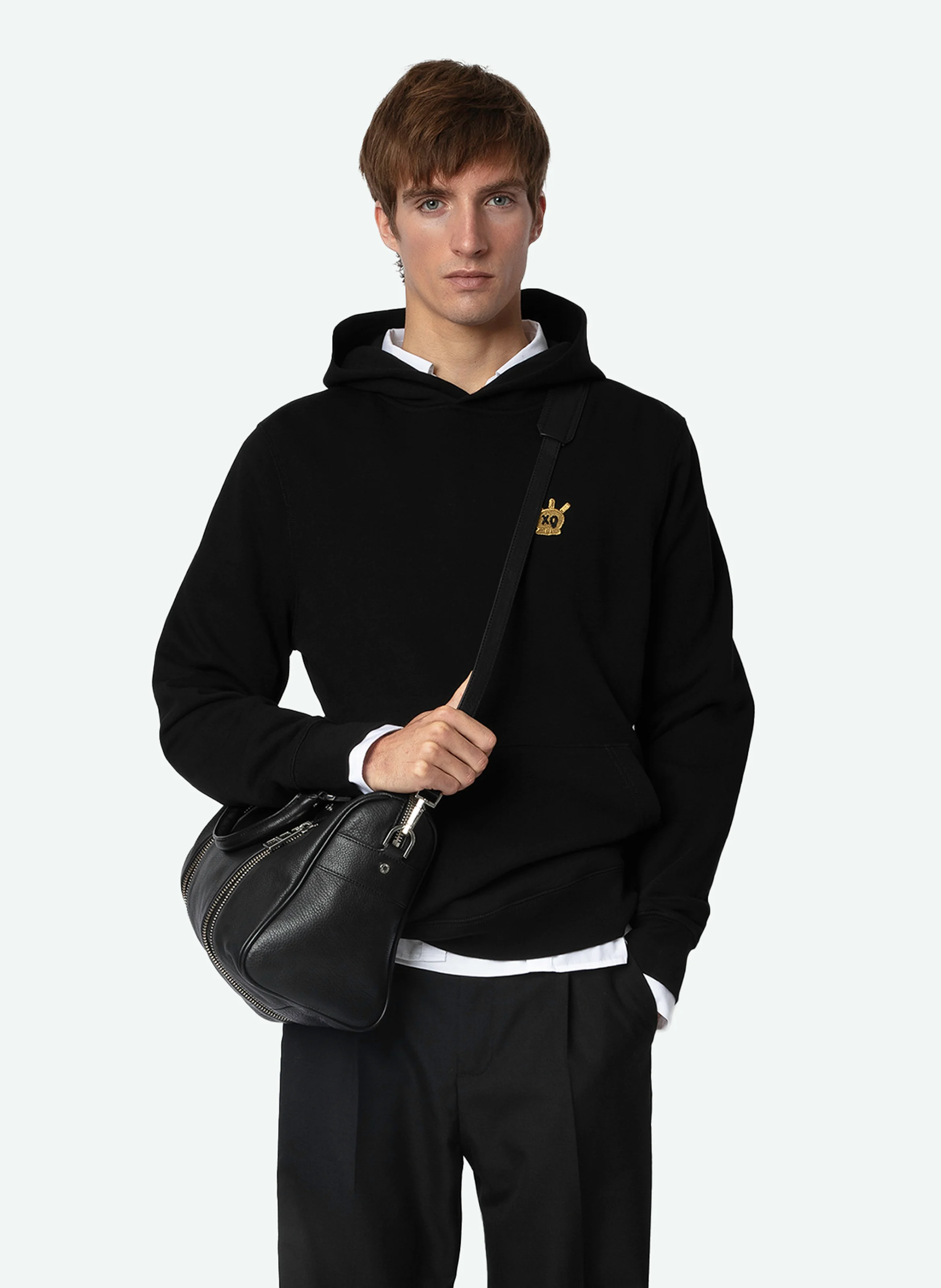 SANCHI - Sweat à capuche en coton | Noir