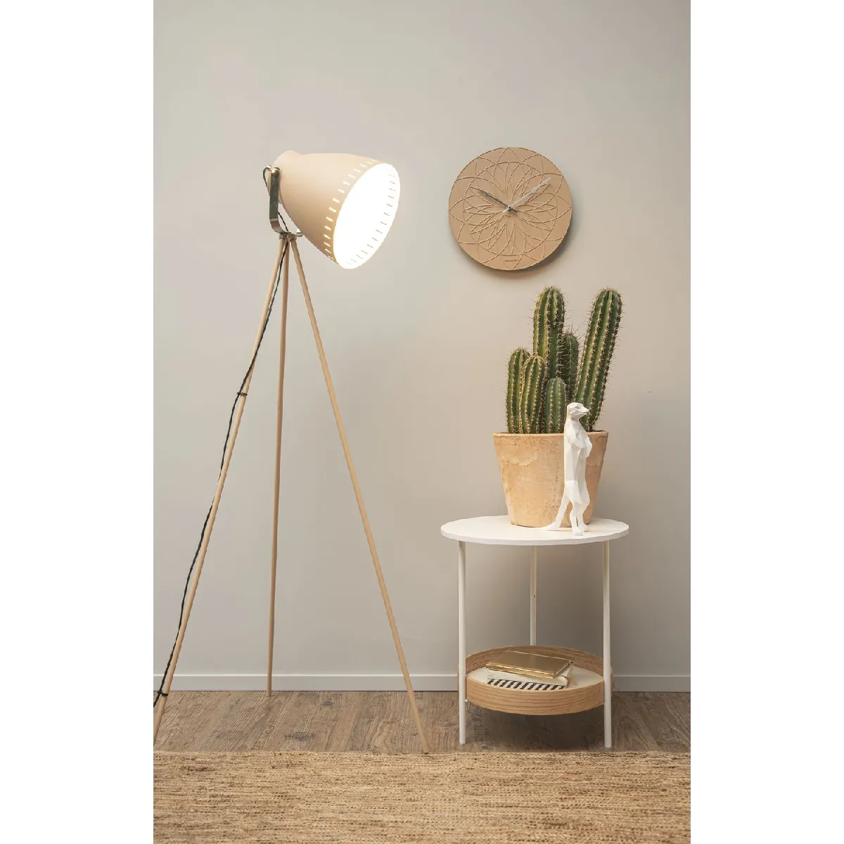 LEITMOTIV Lampadaire Mingle Trépied - Beige