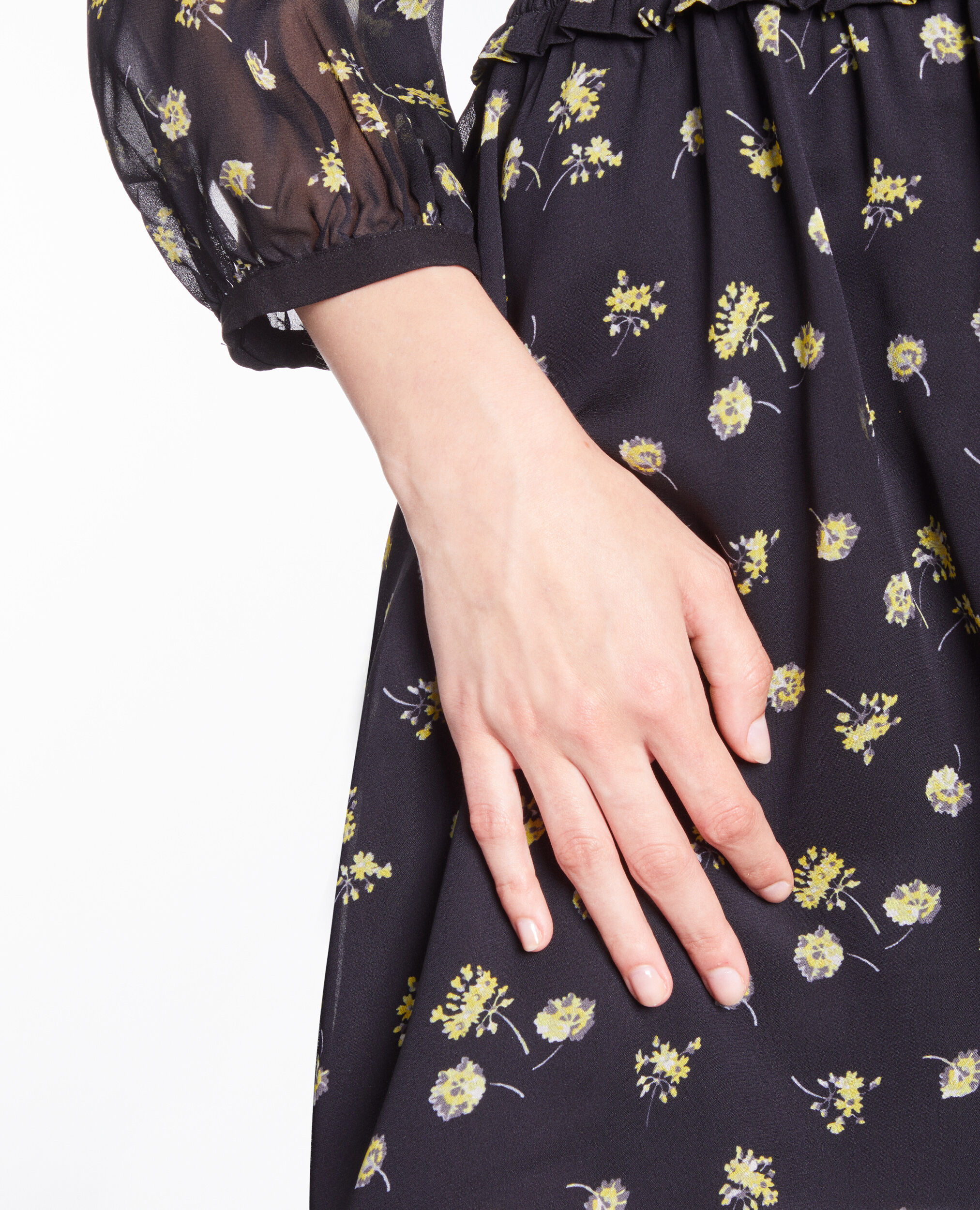 Robe courte imprimée avec boutonnage