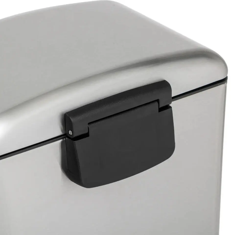 Prullenbak/pedaalemmer - zilver - metaal - 20L - 30 x 30 x 53 cm