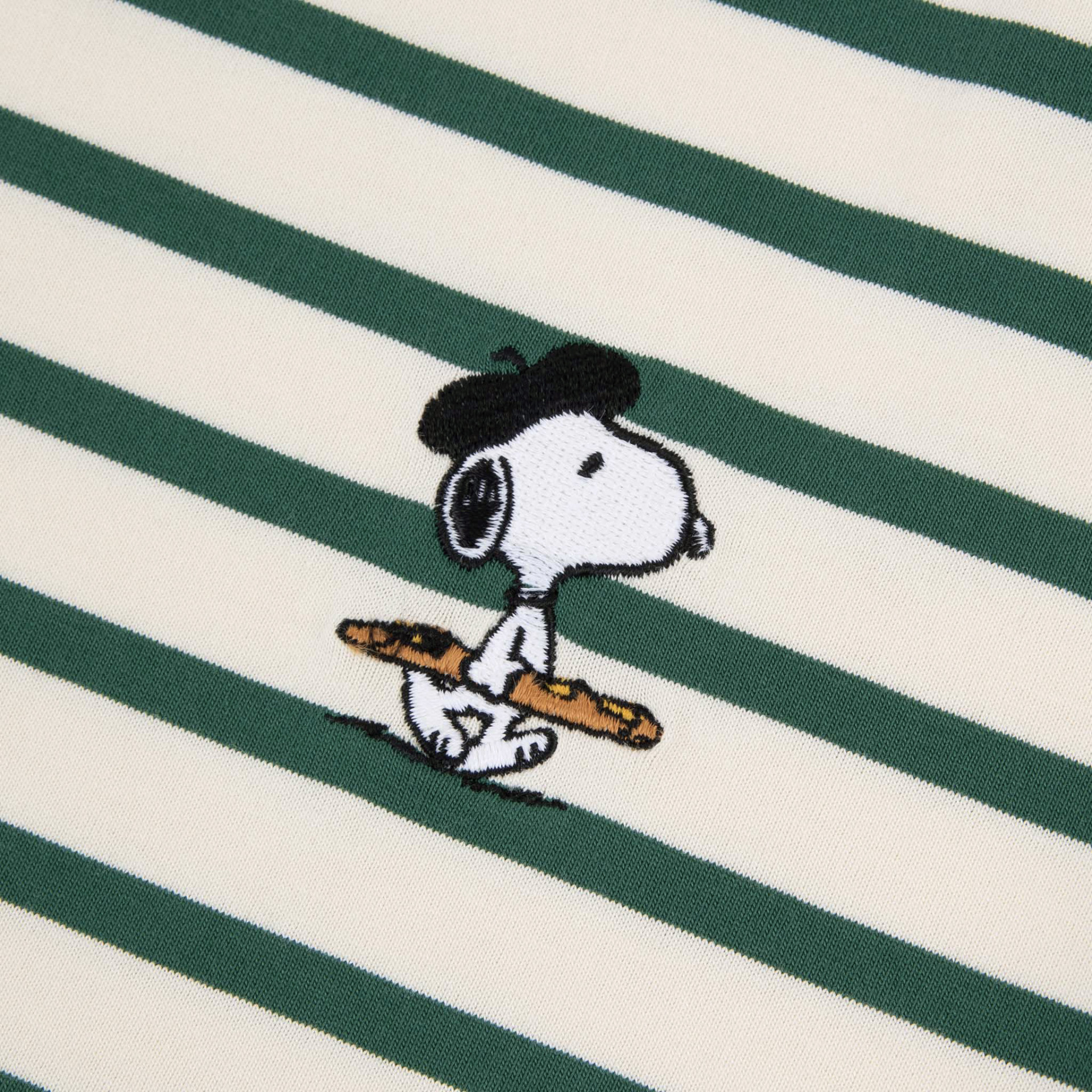 Marinière verte & écru LAB Peanuts coton et coton recyclé - modèle aubrac