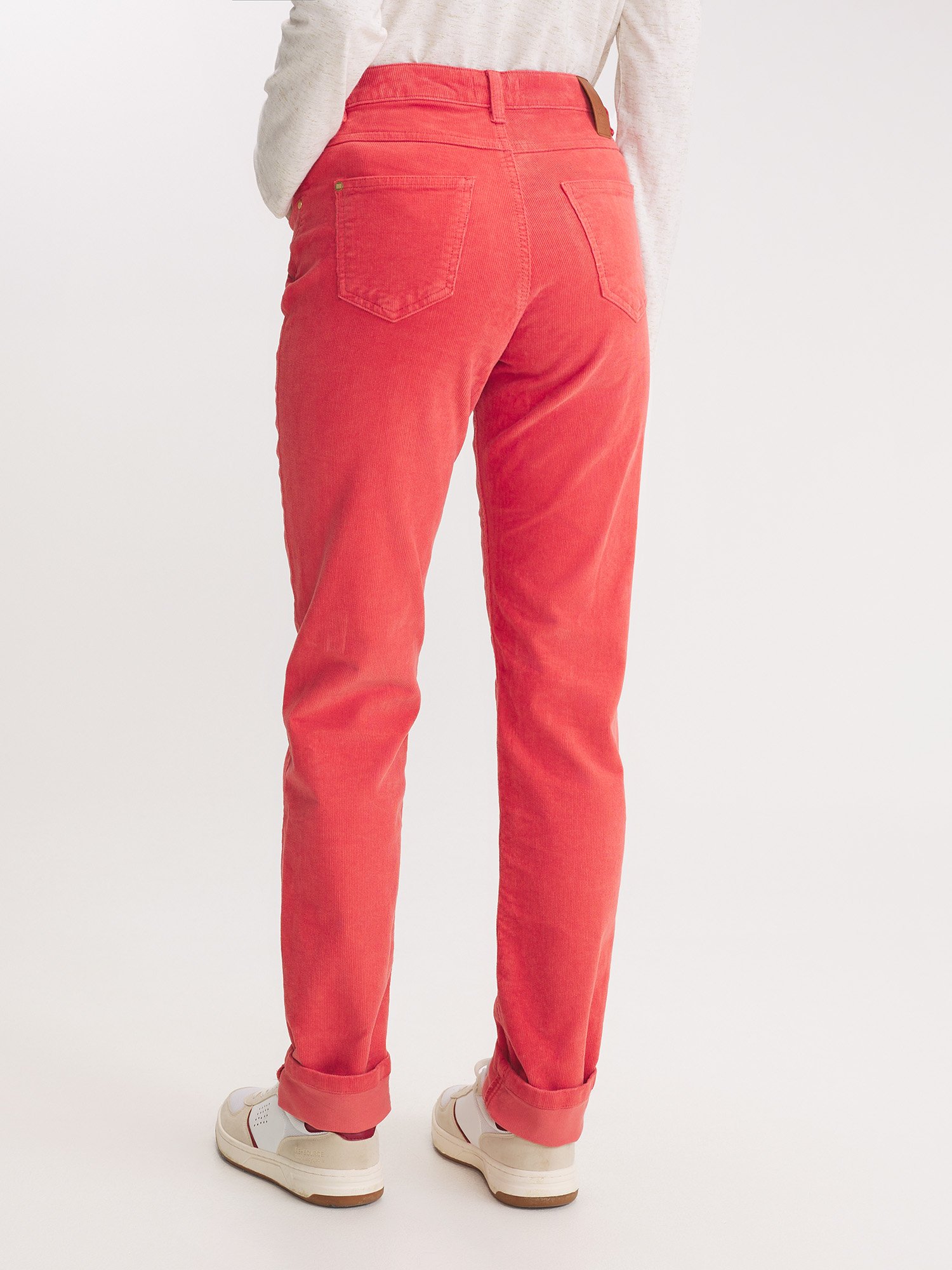 Pantalon Femme Velours Côtelé Rose