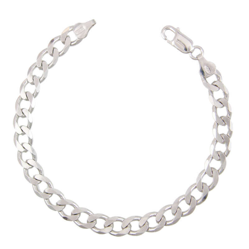 Bracelet Homme Argent Massif 925/000 - Maille Gourmette