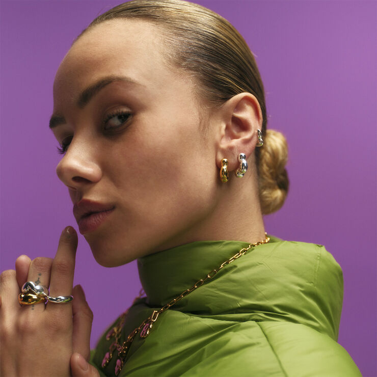 Camille Brinch Jewellery Cloudy Puffer Hoops Gold