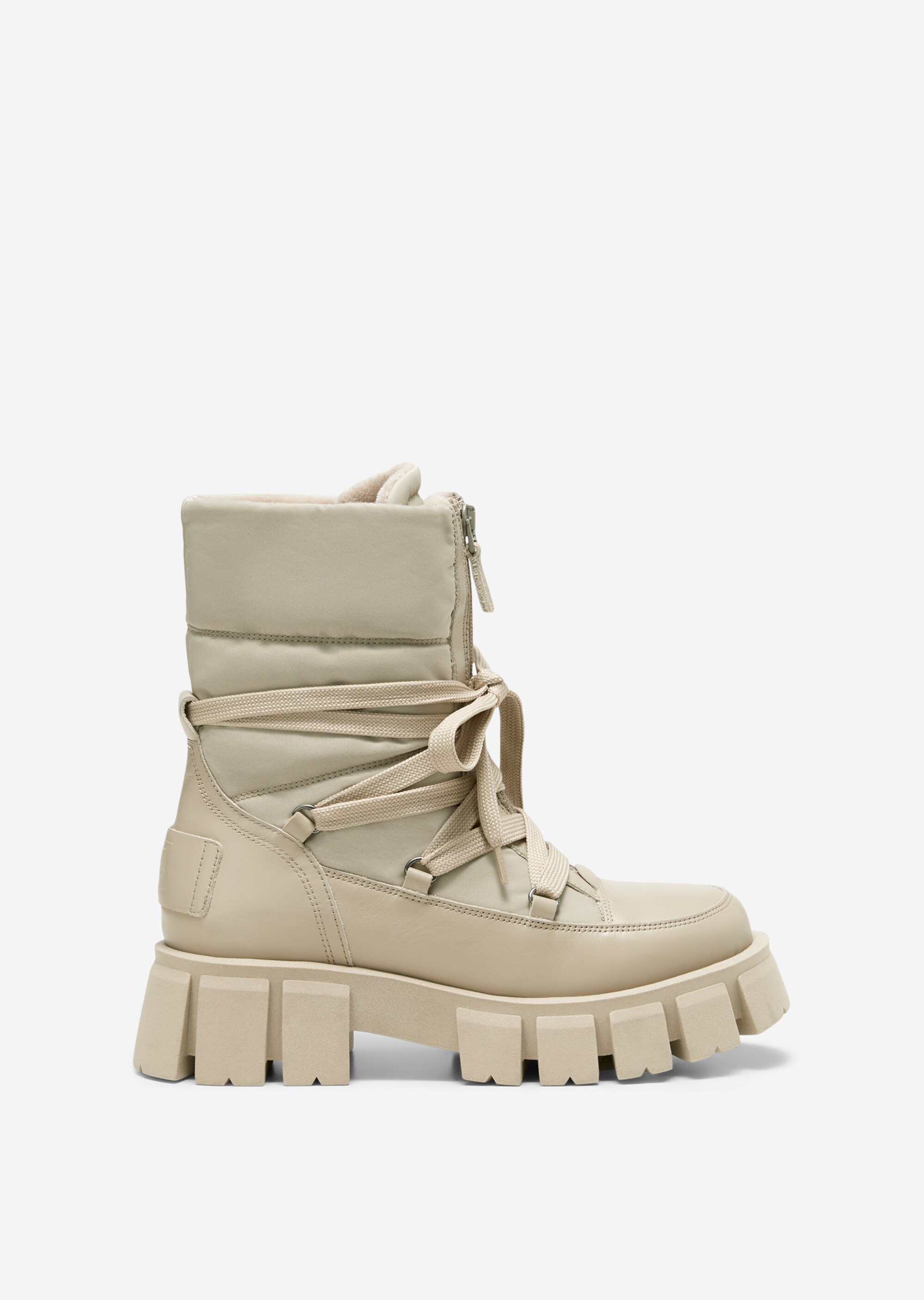 Zipper-Stiefel mit flauschigem Warmfutter