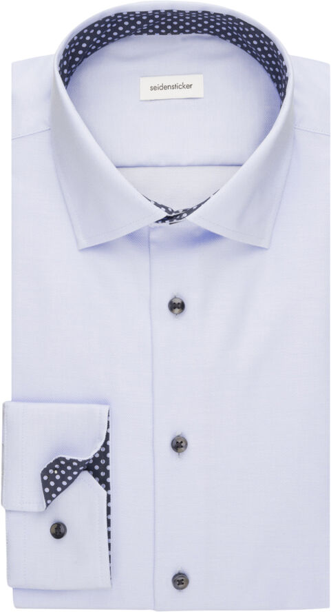 Seidensticker Business Shirt Slim Long sleeve Kent-Collar Uni Blue