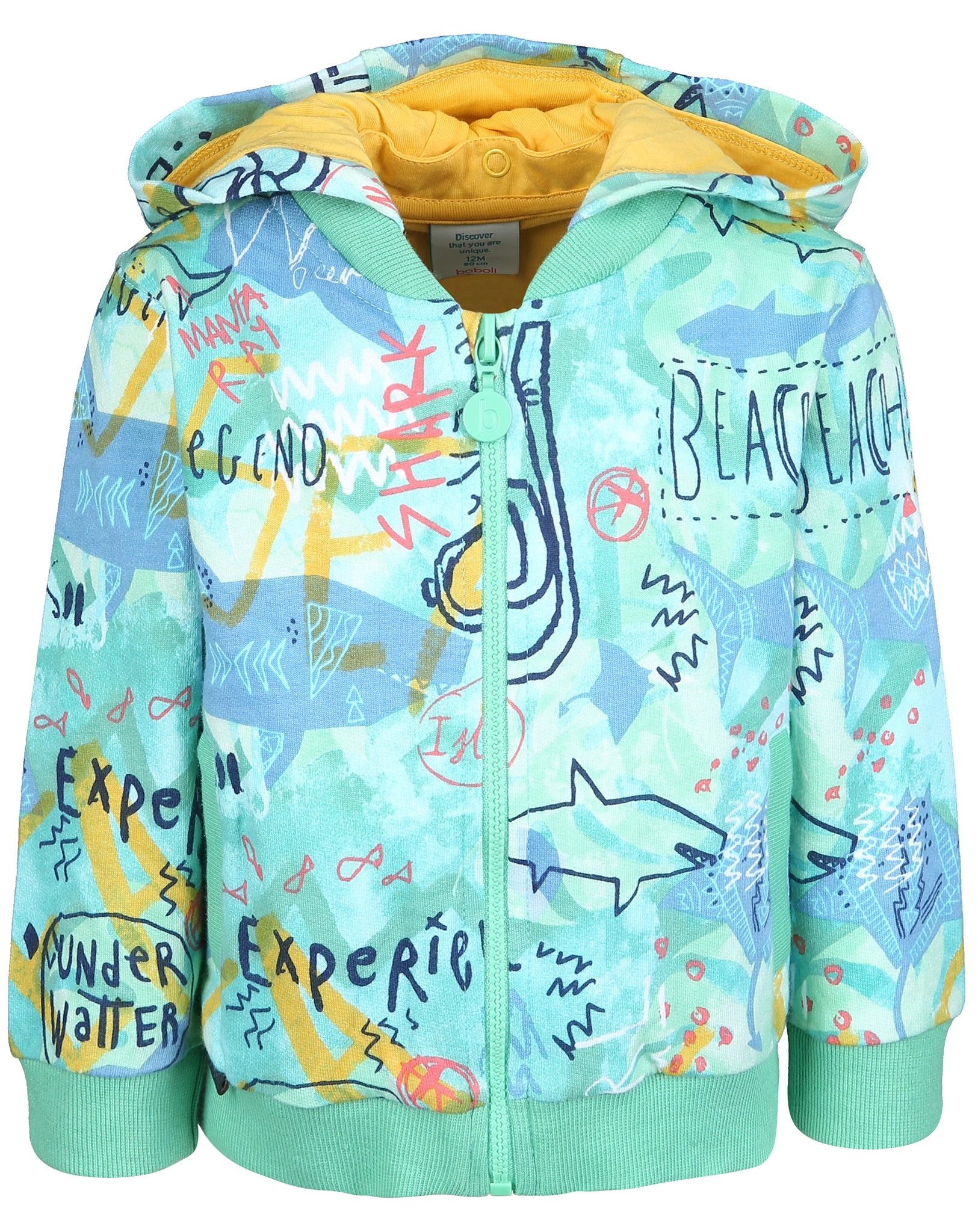Kapuzen-Sweatjacke BEACH in türkis