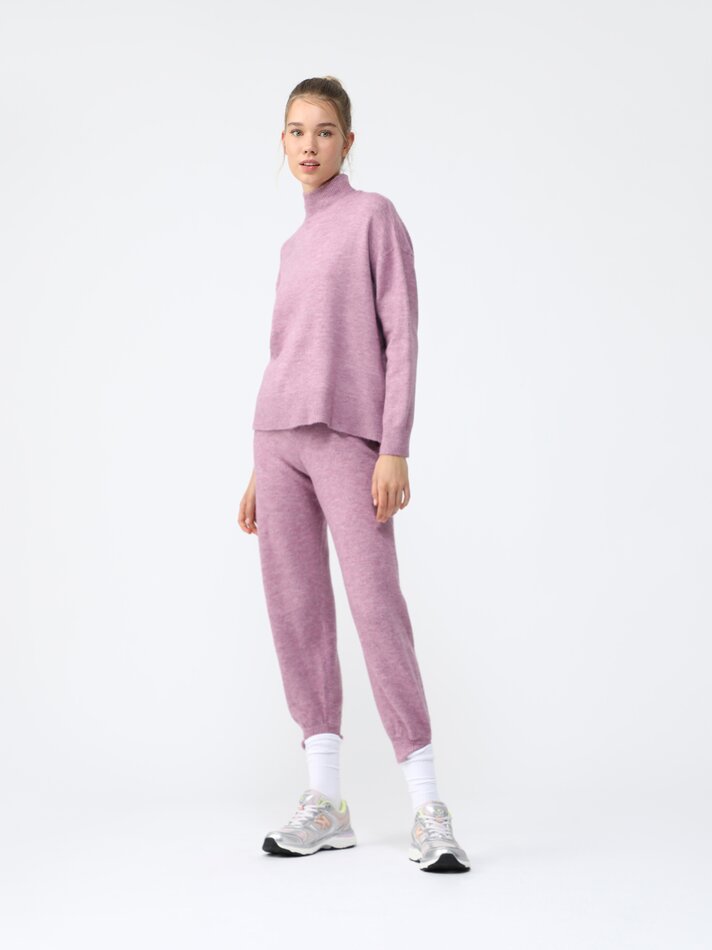 Calça jogger de malha - Lilás