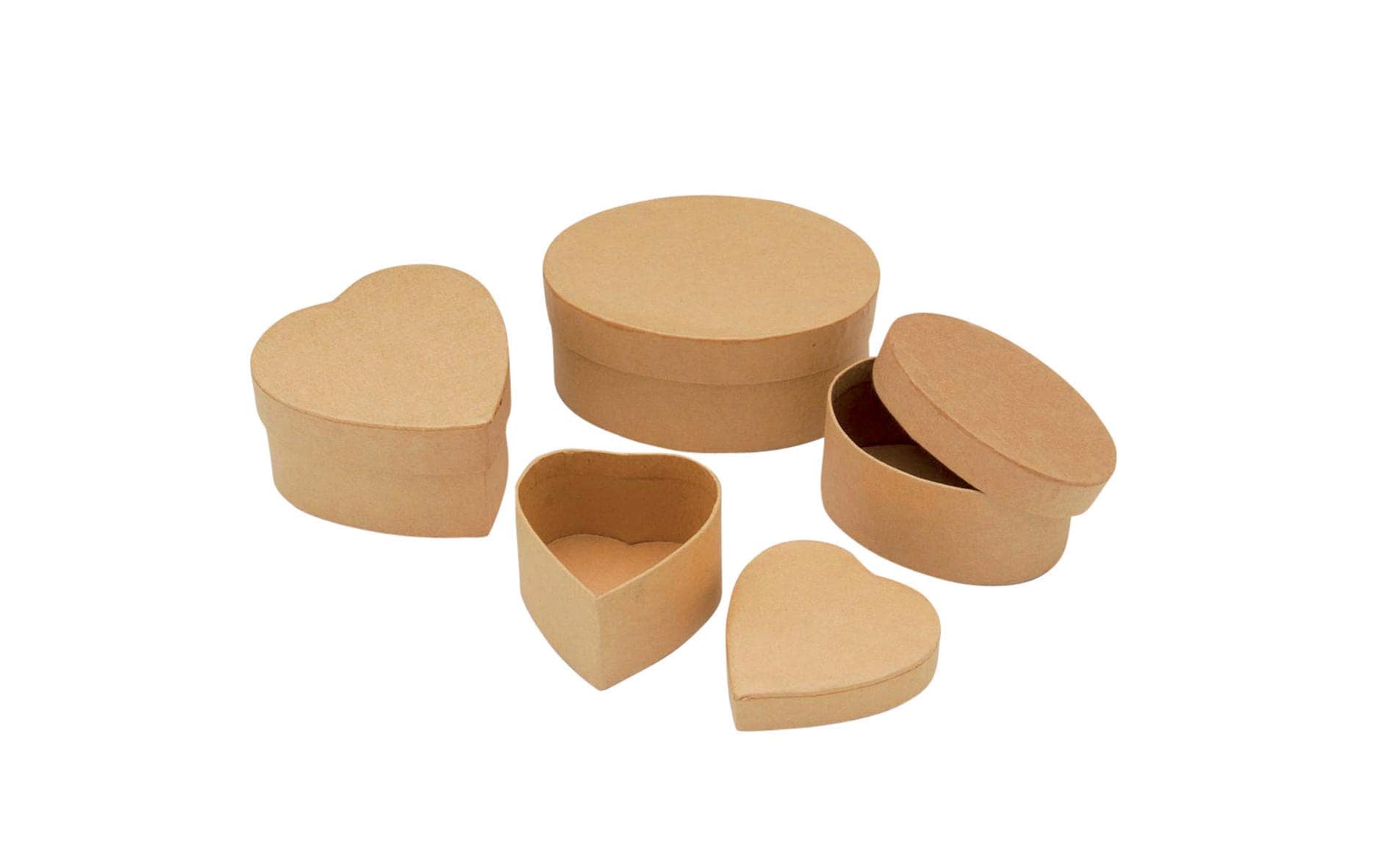Papp-Schachtel Mini-Boxen-SetPapp-Boxen-Set mit unterschiedlichen Formen