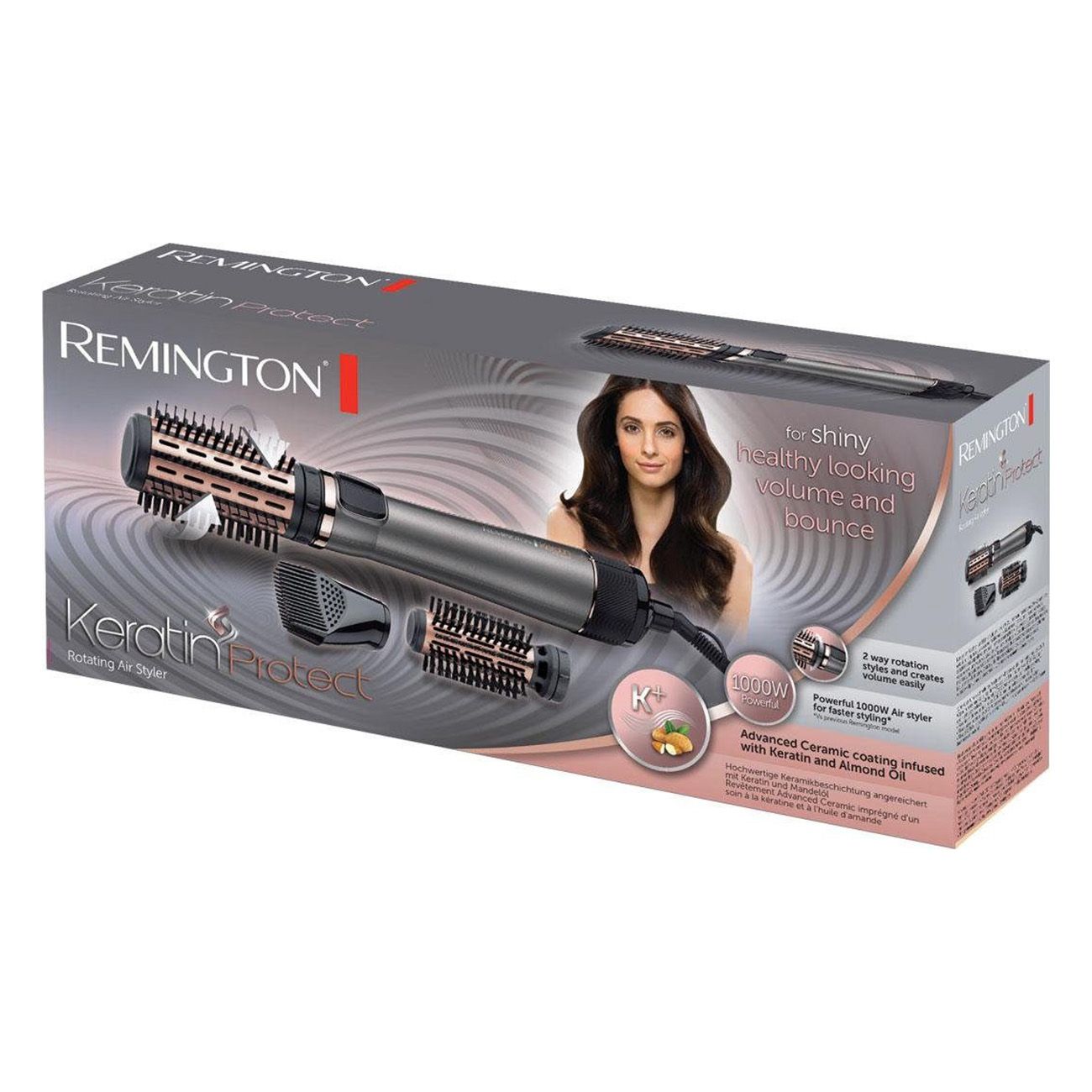 Remington WARMLUFTBÖRSTE KERATIN   1000W (AS 8810       GR/ROS)