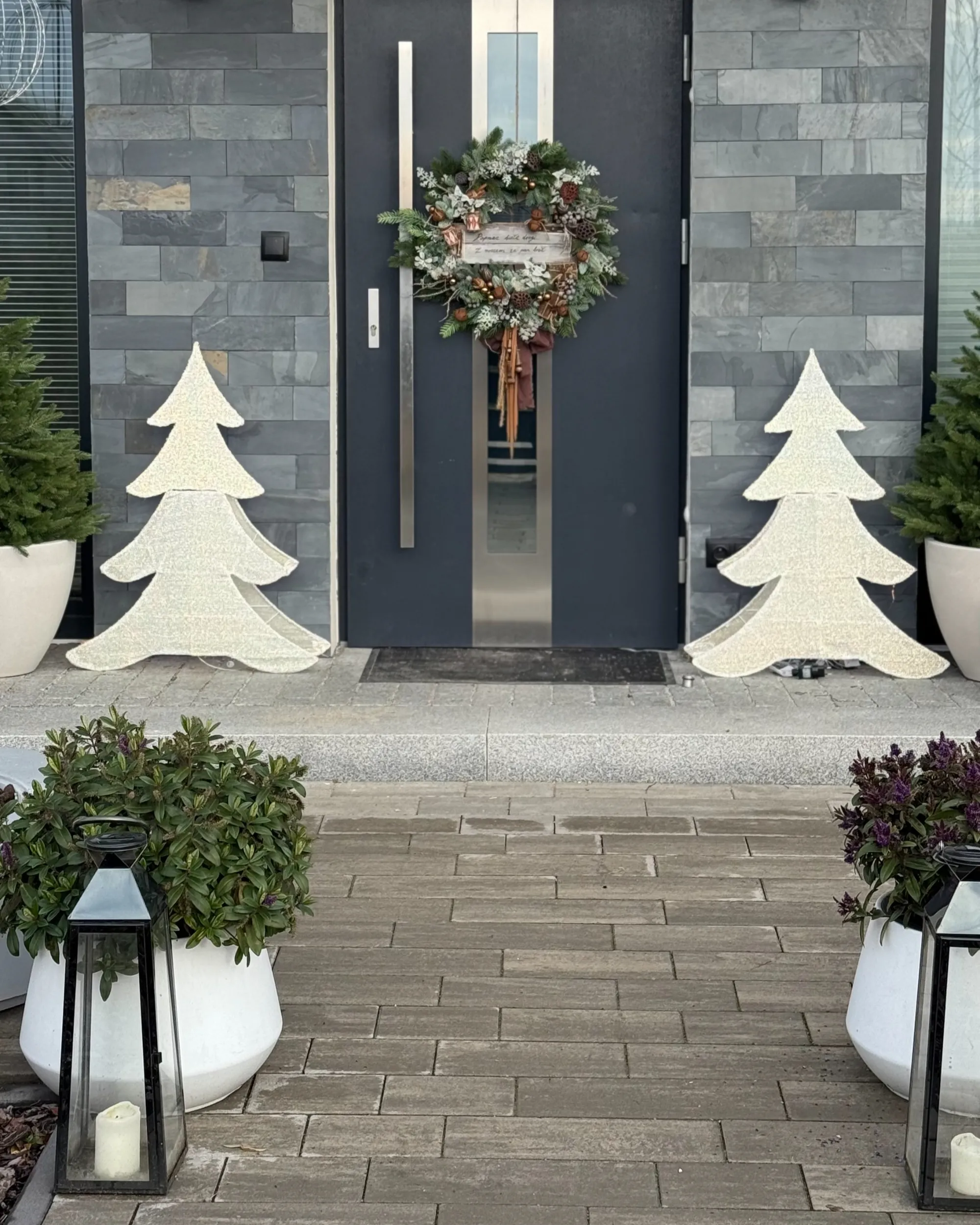 Buitendecoratie LED EDASJON Kerstboom 95 cm Wit