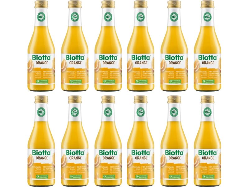 Biotta Säfte Orange Bio 12 x 0.25 l Biologisch zertifizierter Fruchtsaft aus Orangen