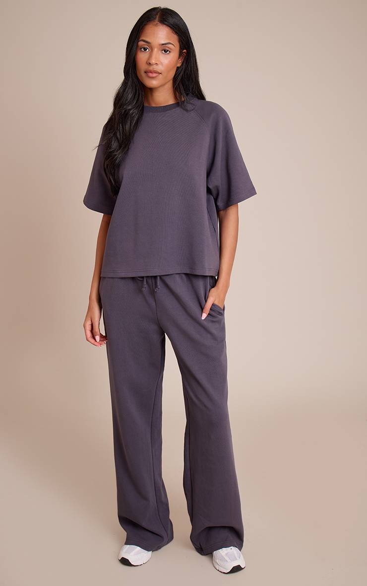 Bleu Marine Jogging Tall À Jambes Larges En Interlock