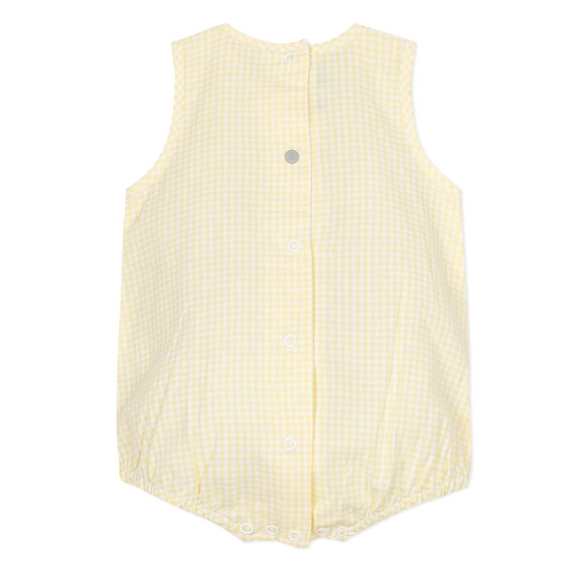 Combi en voile de coton vichy jaune naissance Absorba Aucune nuance