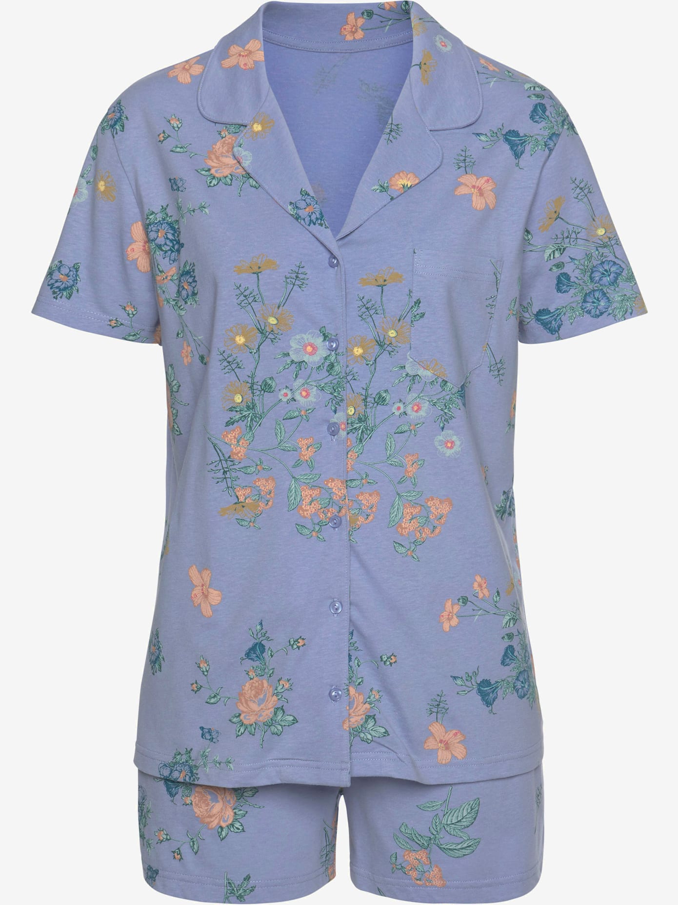 Pyjama court fantaisie coupe classique
