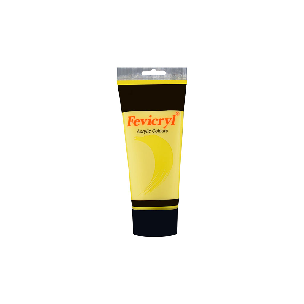 Tube de peinture acrylique jaune citron 200ml