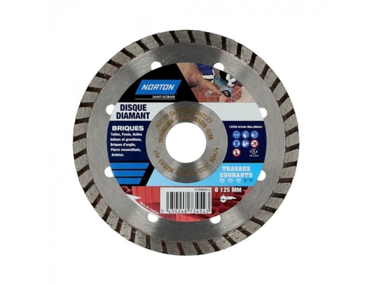 NORTON - Découpeur universel Disque diamant courant segmenté pour brique , diam.125 mm