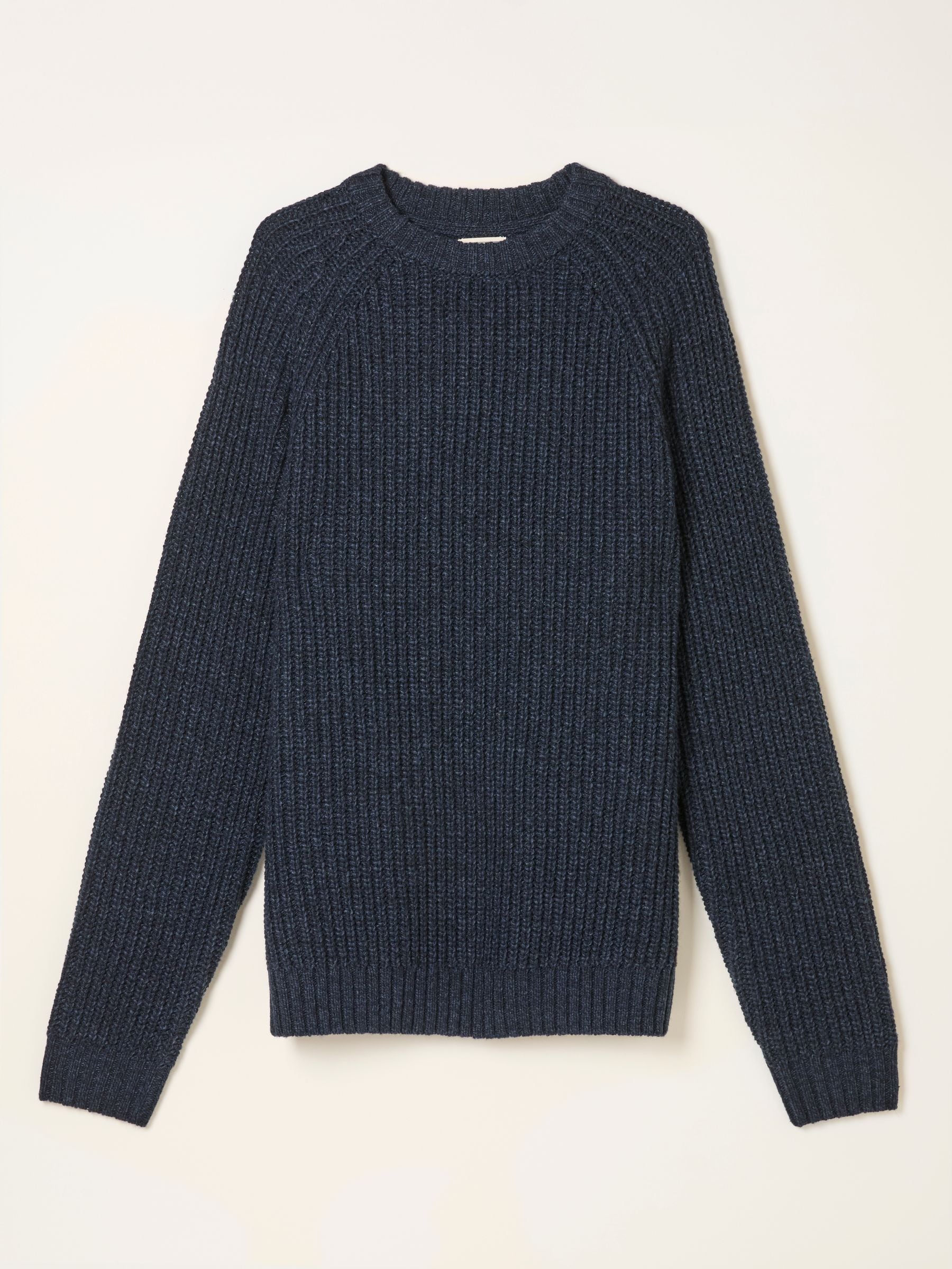 Marineblauw - FatFace Knitted Crew Jumper