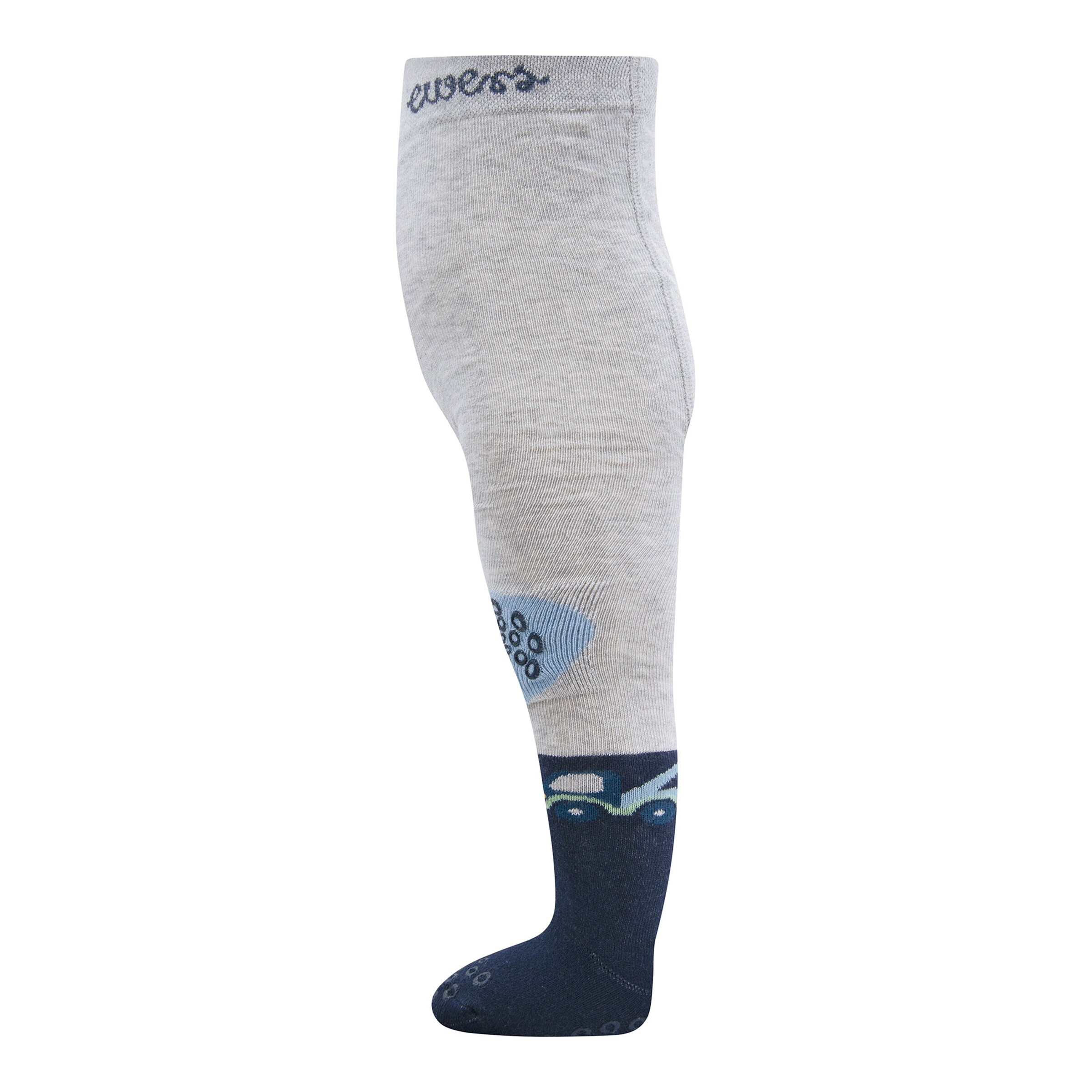 Ewers Krabbelstrumpfhose Baustellenfahrzeuge grau/blau