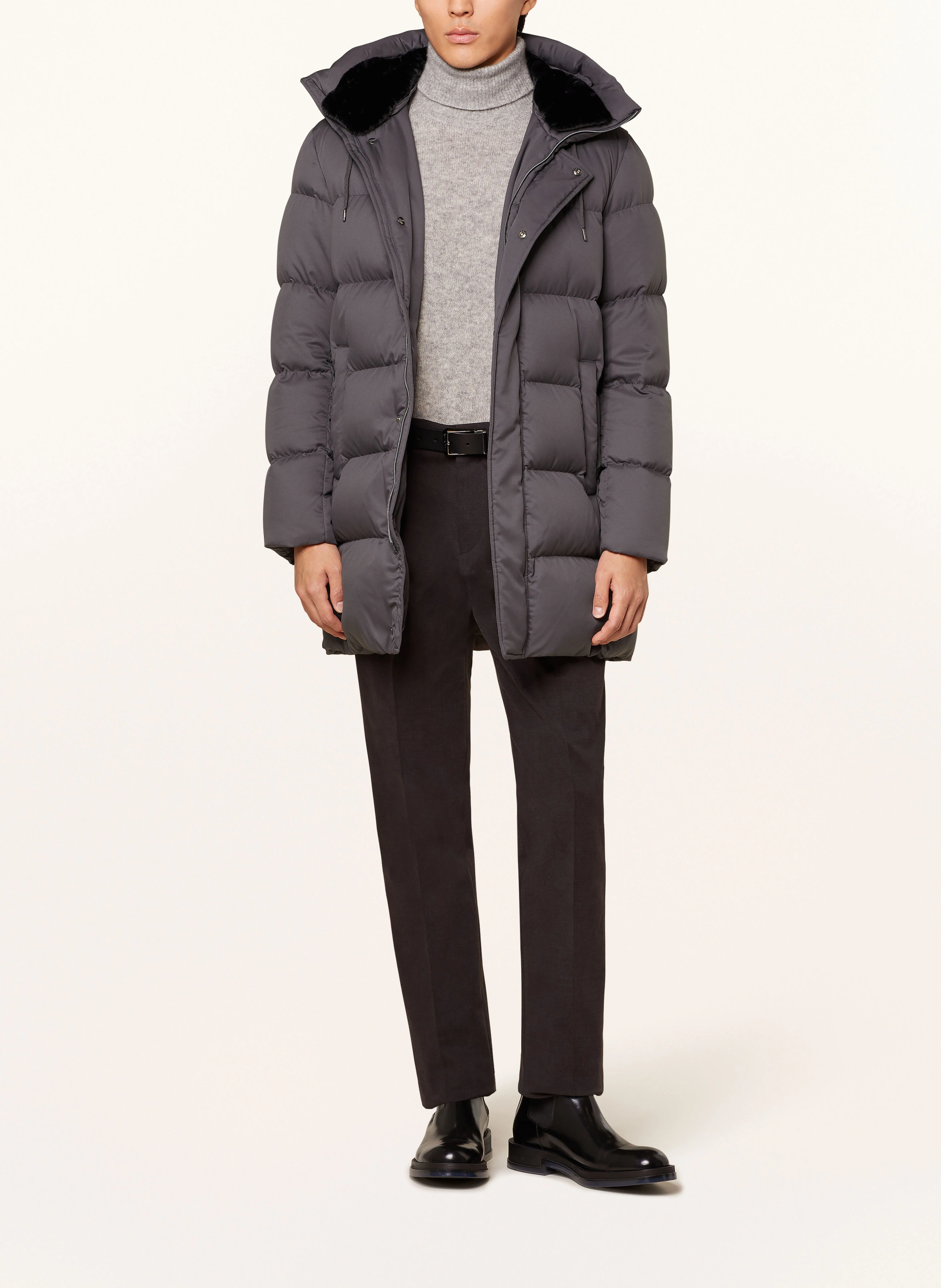 HERNO Daunenjacke mit abnehmbarem Kunstfell