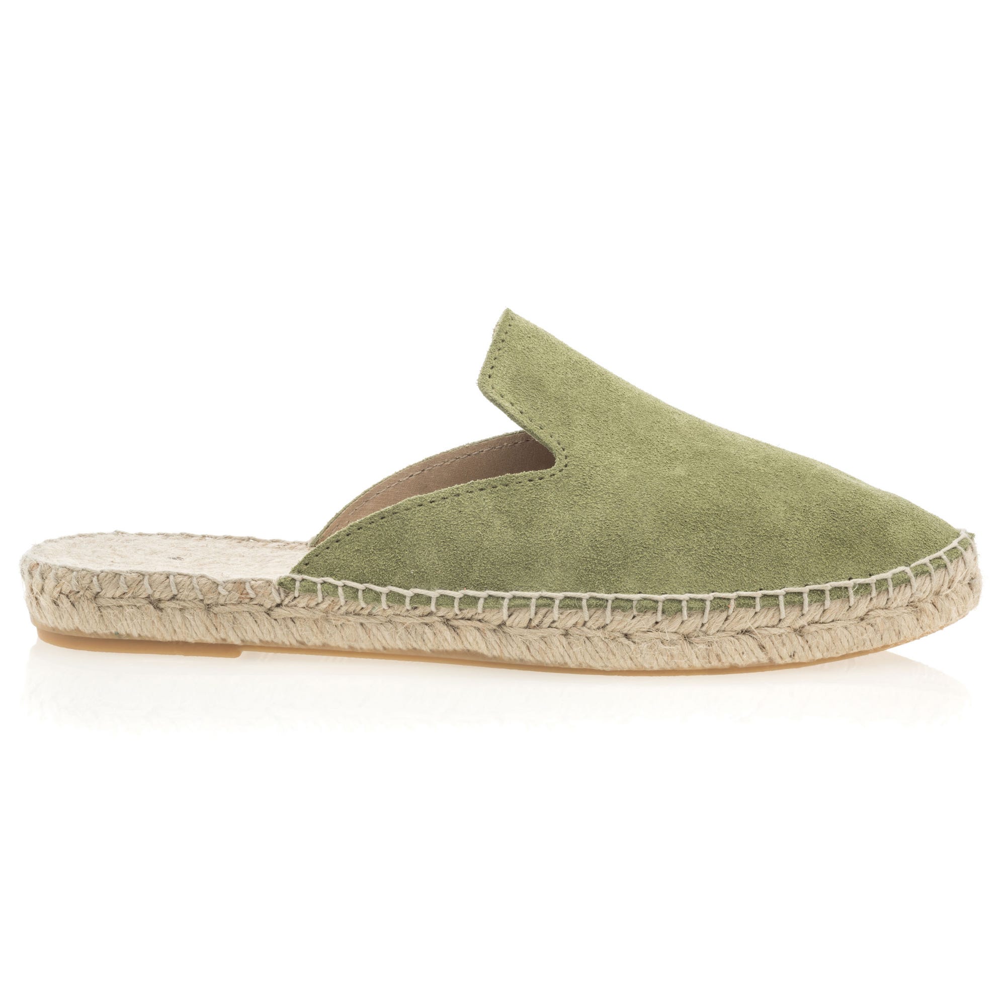 Espadrilles Femme en cuir kaki