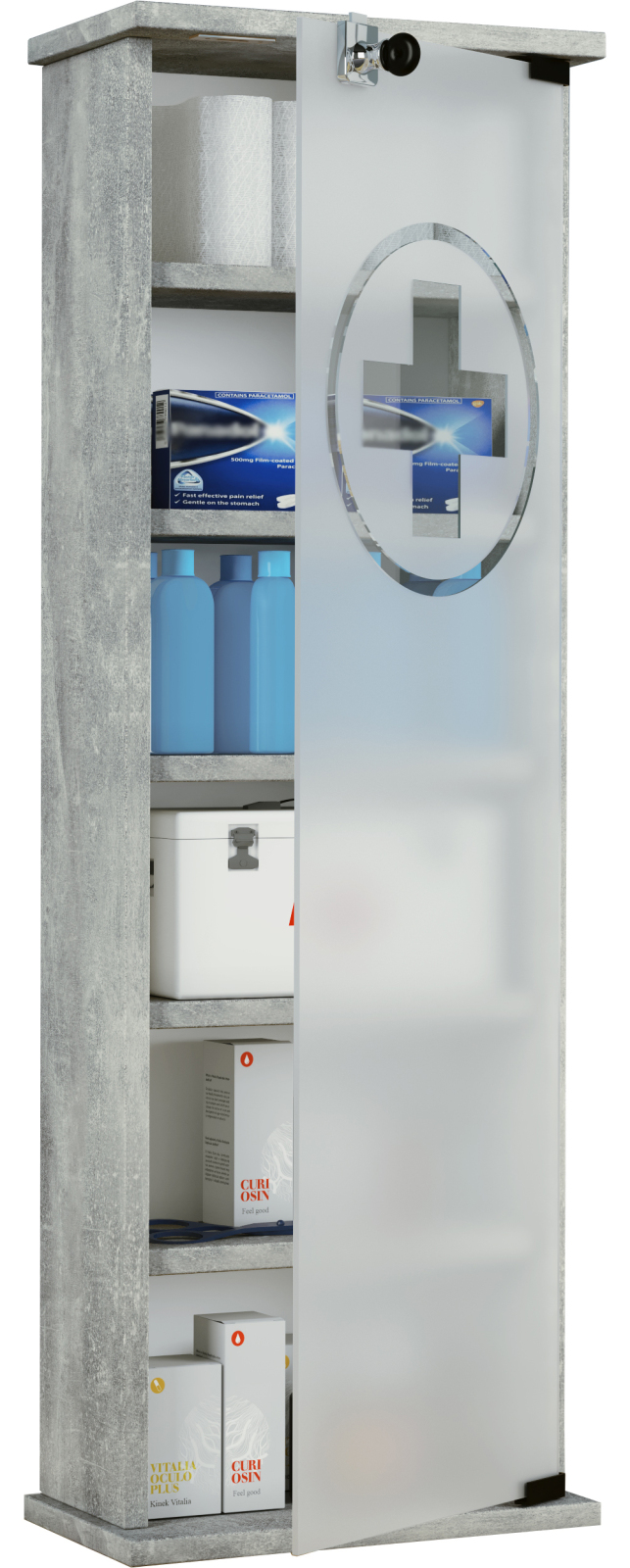 Medizinschrank OMAL - Beton - 31 cm breit