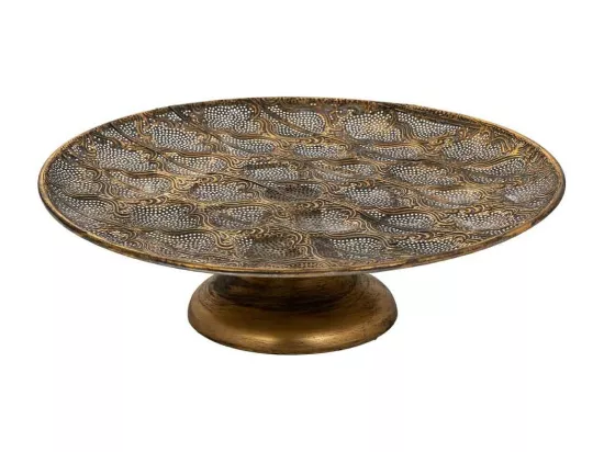 Centre de table en métal doré 48x48x15h