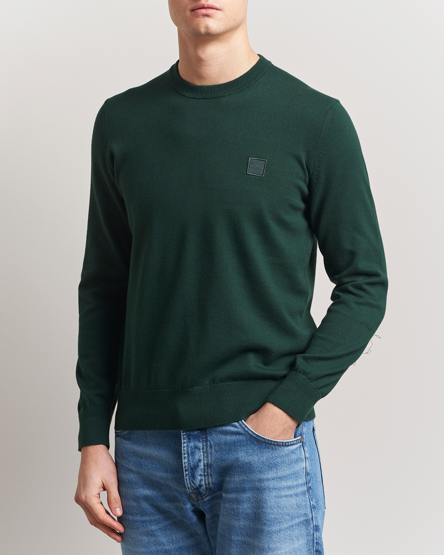 BOSS ORANGE Kanovano Knitted Sweater Open Green