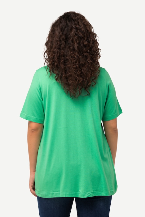 T-Shirt, Zierfalten, A-Linie, Rundhals, Halbarm, Modal