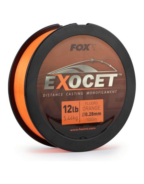 Fox Exocet Fluoro Orange Mono 0.28mm 12lb \/ 5.5kg (1000m) - Nylon -