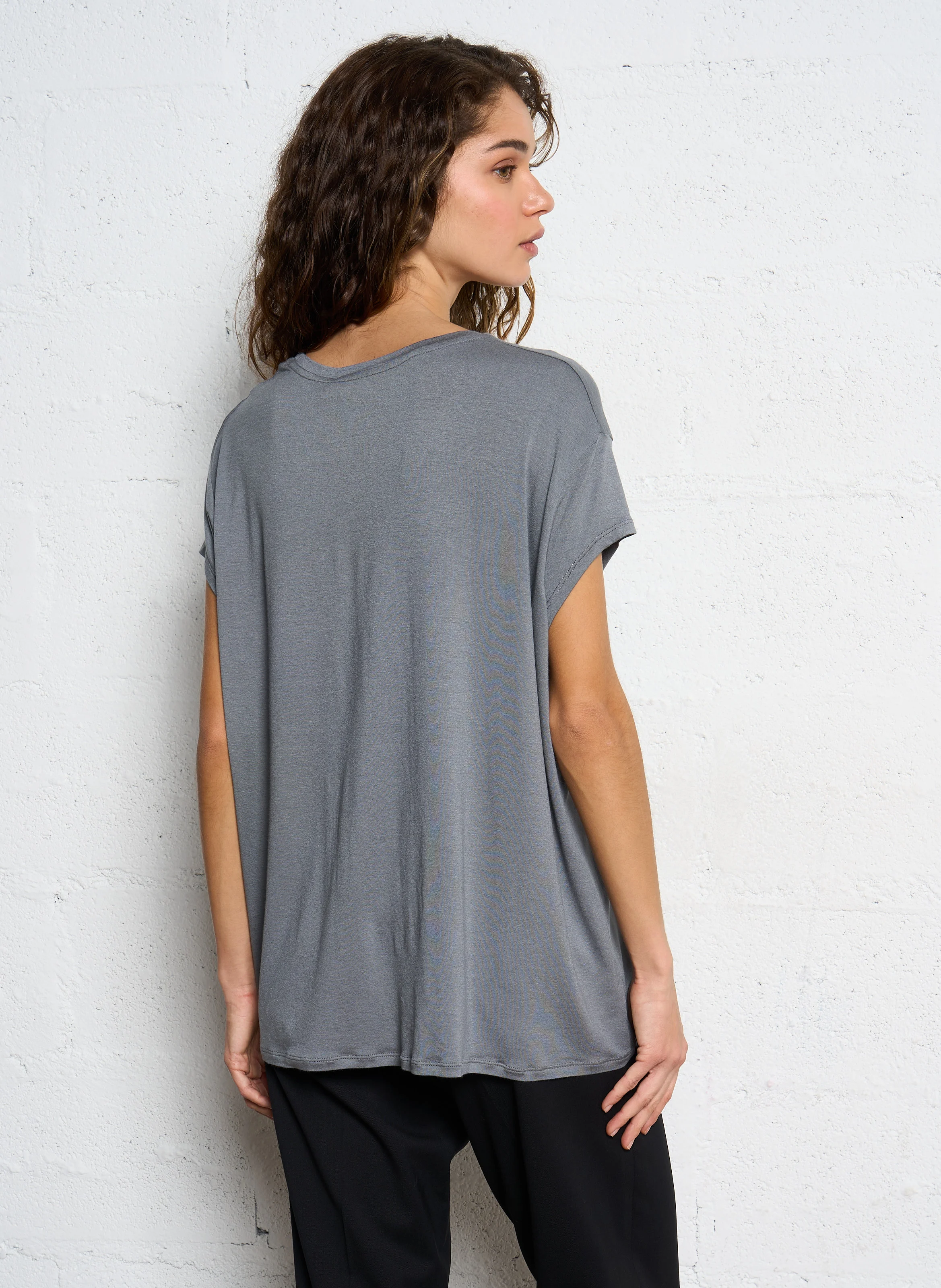 MARLOW - Tee-shirt col rond| Gris