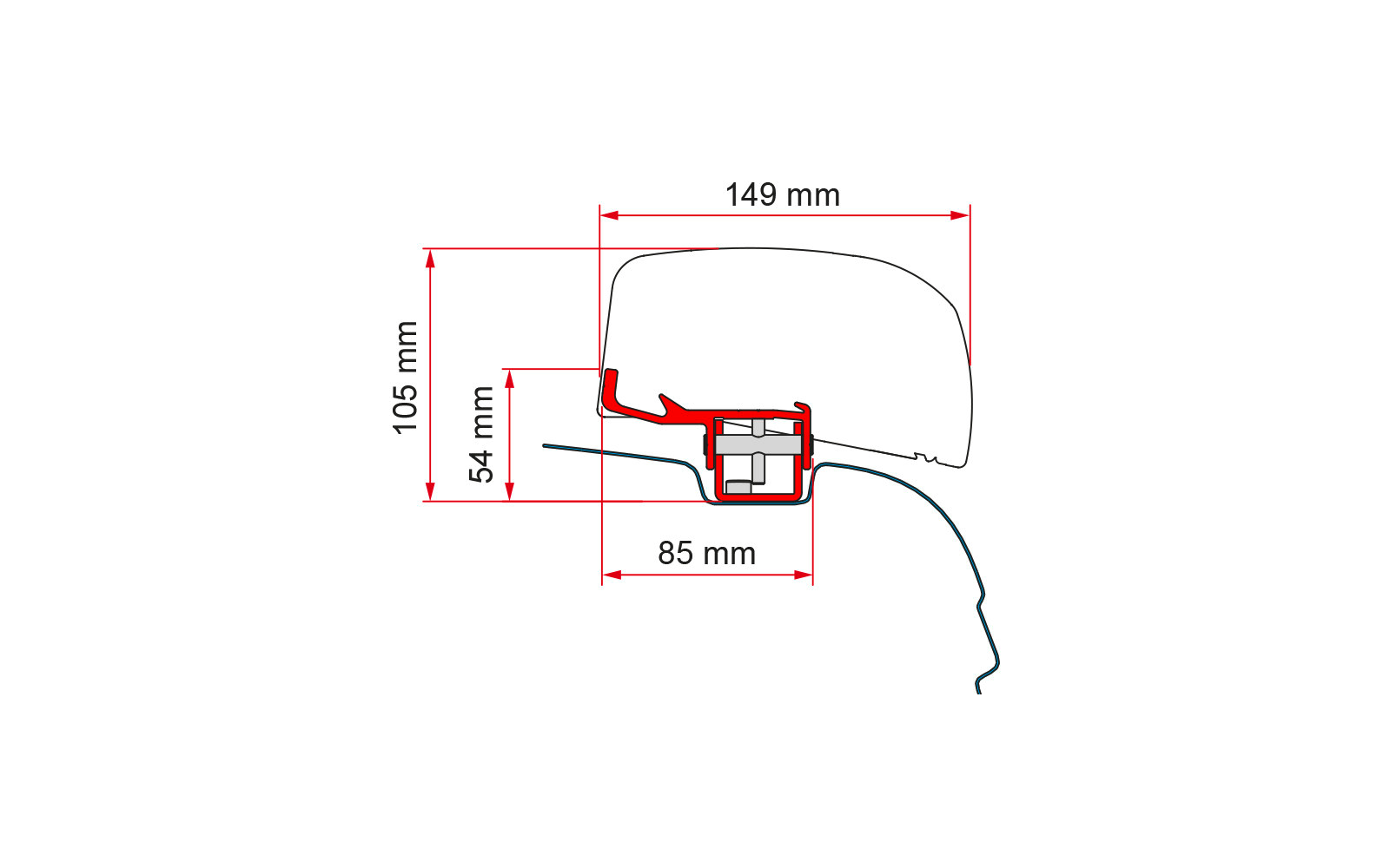 Fiamma Adapter Kit F40van VW T5/T6 ab 2003