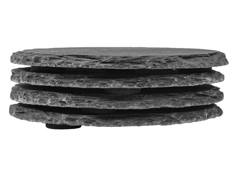 COCON Kerzenuntersetzer Ø 10 cm, Schiefer, Schwarz, 4 Stück Untersetzer aus Schiefer für Kerzen