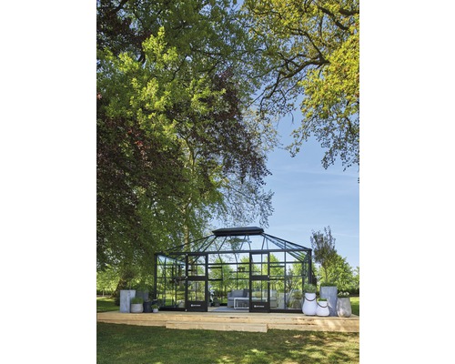 JULIANA Grand Oase kas 18,8 m² 3 mm veiligheidsglas 368 x 511 cm antraciet/zwart