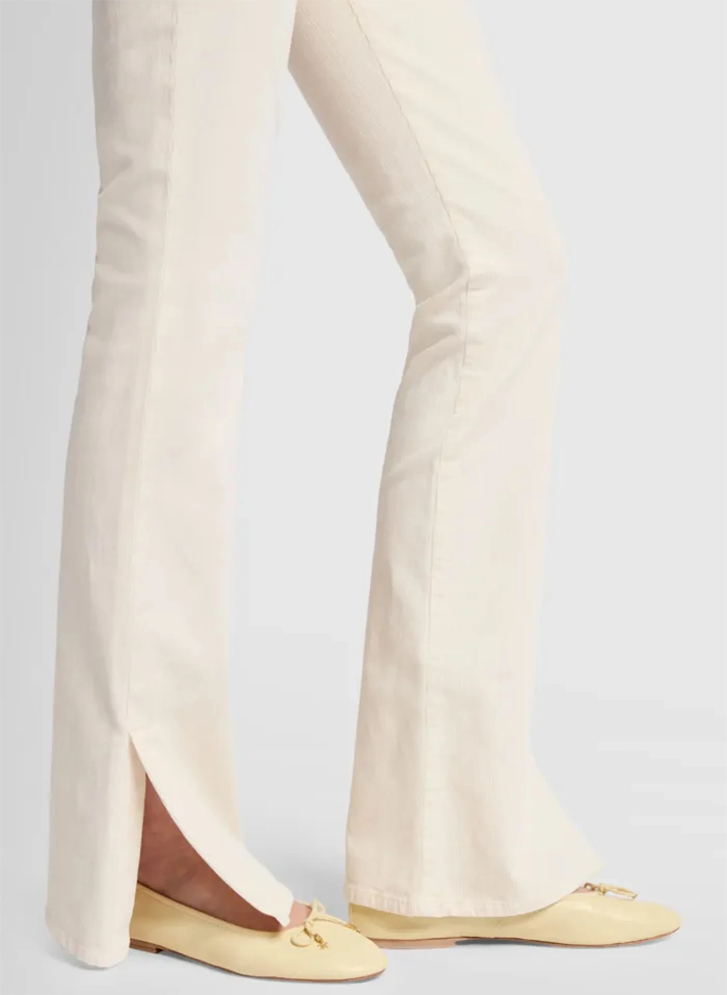 BOOTCUT CORDUROY - Jean boot-cut en coton mélangé | Blanc