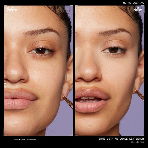 NYX Professional Makeup Bare With Me Concealer Serum, 04 Beige