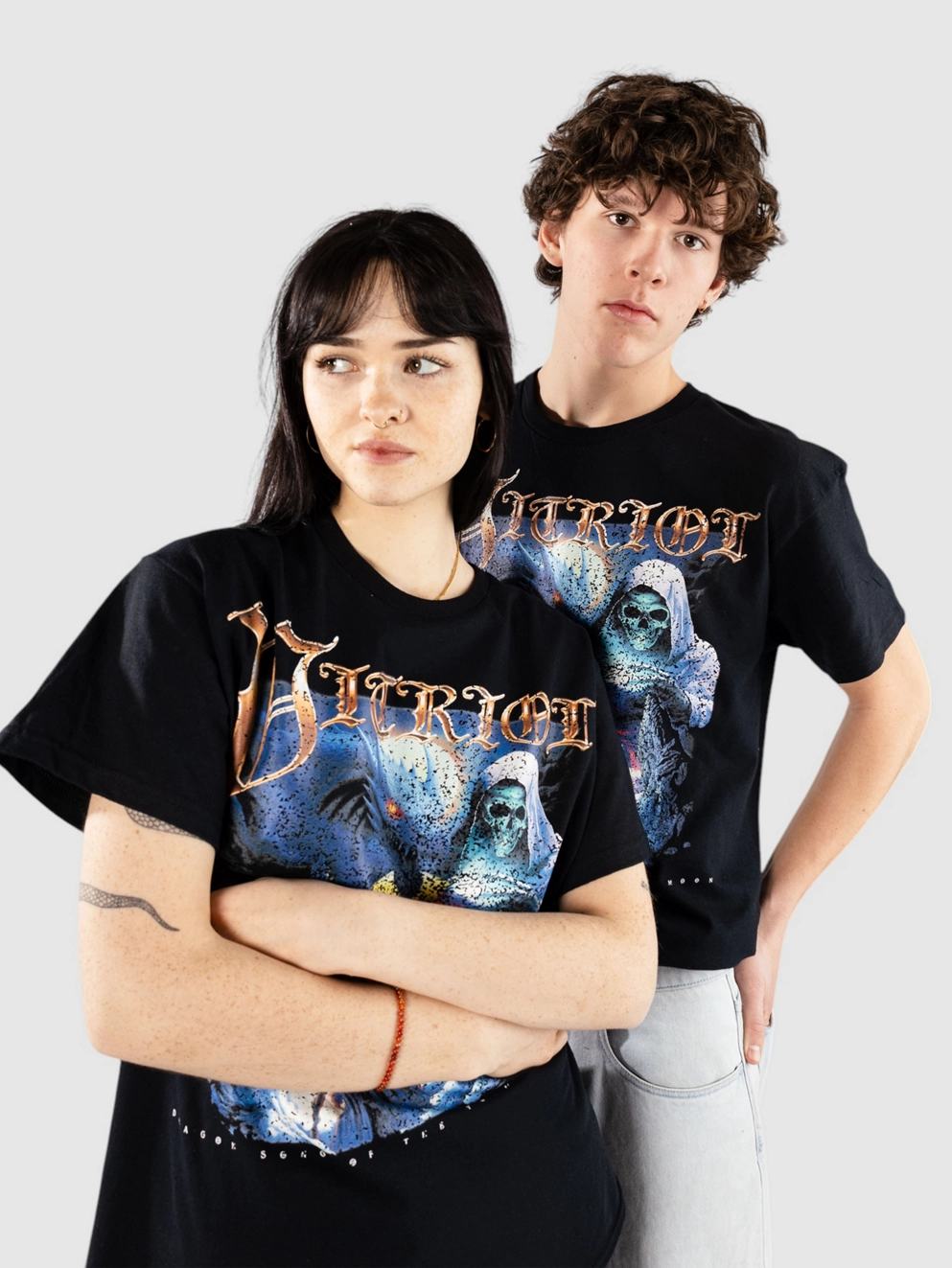 Vitriol Twin Moon T-Shirt limo black