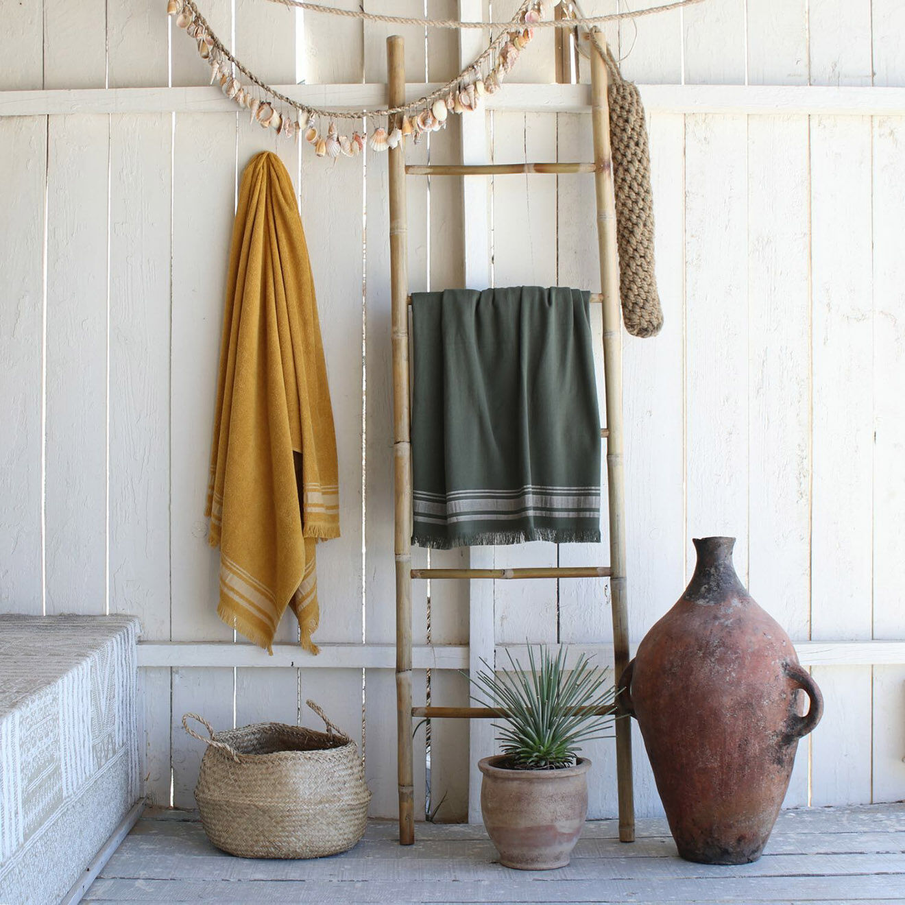 Febronie Fouta éponge Faro verte - 100x180 cm